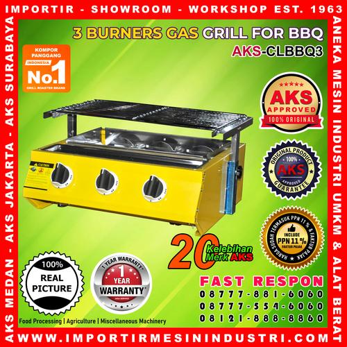 [EZM.3602306] Kompor Gas Panggangan Ayam Grill Roaster 3 Tungku merk AKS CLBBQ3