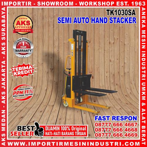 [EZM.3602315] Alat Angkat Barang Semi Automatic Hidrolik Stacker 1 TON 3 m 1.6 kw