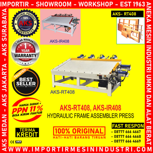 [EZM.3602384] Machine Press Pintu Kayu Drilling Frame Hydraulic Assembler RT408