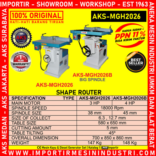 [EZM.3602404] MACHINE Router Kayu Shape Router MGH2026B