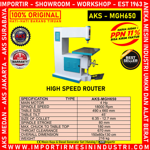 [EZM.3602407] Machine Router Kayu High Speed Router MGH650