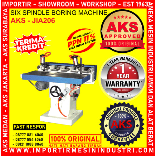 [EZM.3602435] MESIN Bor Pembolong Kayu 6 Spindle Boring Woodlog Machine AKS - JIA206
