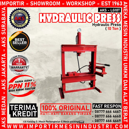 [EZM.3602552] LG10T- Mesin Alat Pres Velg Hidrolik Hydraulic Press Kapasitas 10 Ton