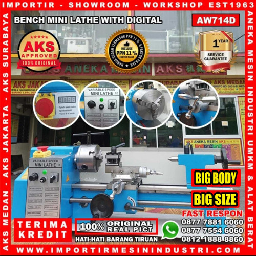 [EZM.3602682] Mesin Bubut Besi Mini Lathe Bench Lathe Metal Machine - AW714D