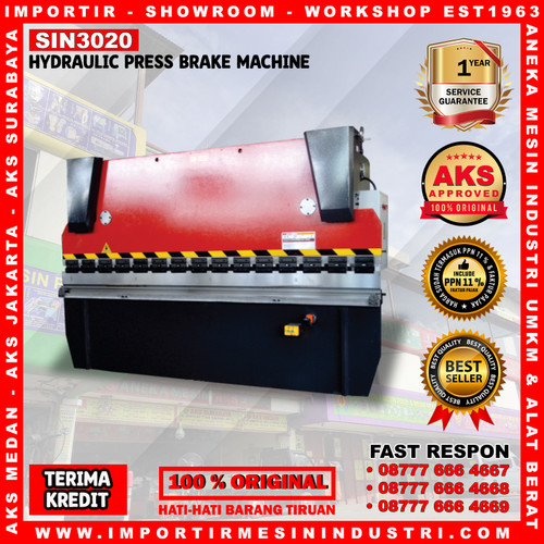 [EZM.3602685] SIN3020 Mesin Bending Tekuk Plat 30 Ton 3 Kw Hydraulic Press Brake