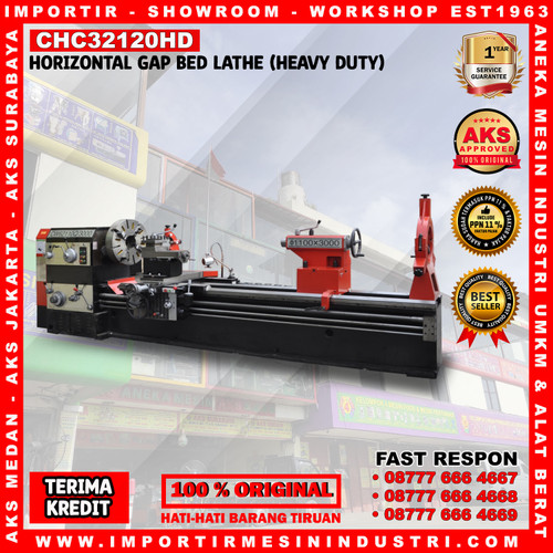 [EZM.3602841] CHC32120HD Mesin Bubut Besi Gap Bed Lathe 800 x 480 mm