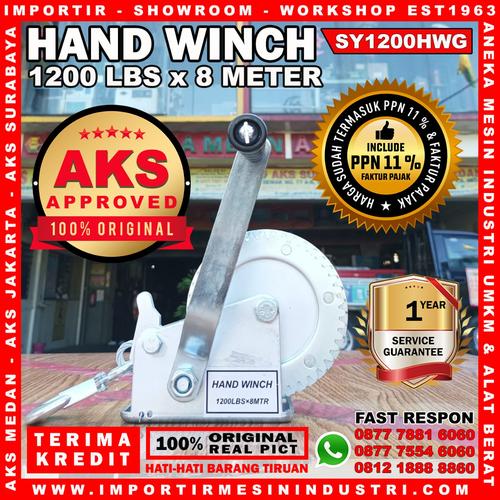 [EZM.3602982] Boat Winch / Hand Winch 1200 HWG plus Wire Rope SY1200HWG-AKS