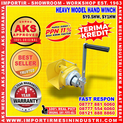 [EZM.3602984] Kerekan Katrol Manual / Hand Winch 0.5 TON Tanpa Wire Rope