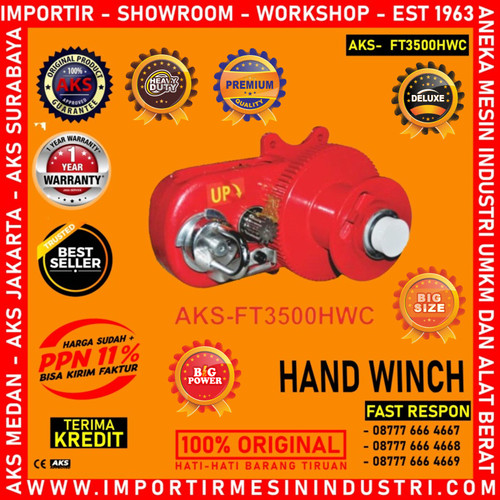 [EZM.3602987] Handwinch / Katrol Manual 3500 Lbs Kapasitas 1500 kg x Tanpa Wire Rope