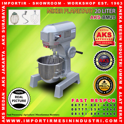 [EZM.3603005] Planetary Dough Mixer Mesin Pengaduk Adonan 20 Liter AKS-BM20