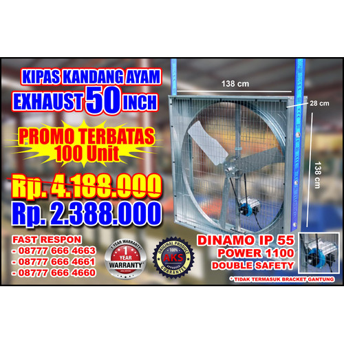 [EZM.3603067] PROMO TERBATAS kipas exhaust kandang ayam exhaust peternakan 50 Inch