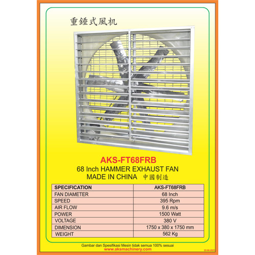 [EZM.3603088] Exhaust Fan Kandang Ayam Kipas Peternakan 68 Inch  - AKSFT68FRB