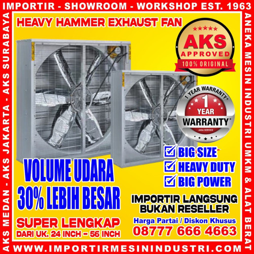 [EZM.3603093] Exhaust Fan Blower Push Pull 30 inch 3 Phase Dinamo AKS ORIGINAL FT30H