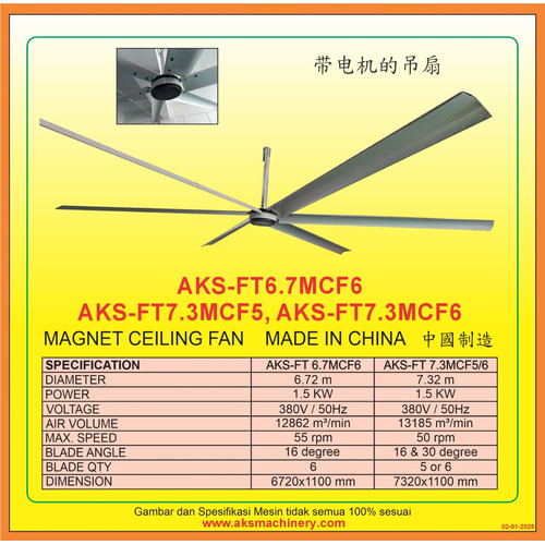 [EZM.3603095] Kipas Ceiling Fan Magnet Motor / Kipas Industri Kipas Stasiun / Kipas Gudang
