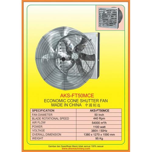[EZM.3603101] Exhaust Fan Blower Kipas 50 Inch Economic Cone shutter fan AKS-FT50MCE