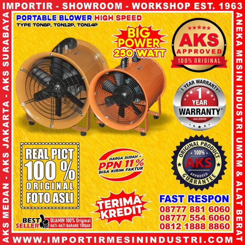 [EZM.3603123] Portable Ventilator Kipas Blower 8" Resto Cafe Pabrik 250 watt