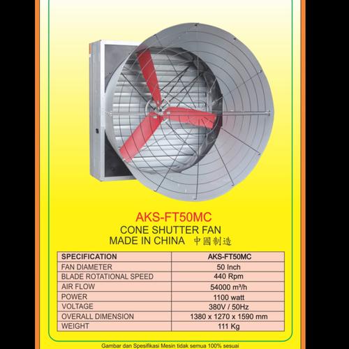 [EZM.3603213] Kipas Exhaust Kandang Unggas Cone Shutter Fan (Tanpa Motor) - FT50MC