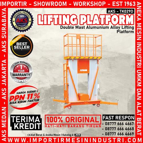 [EZM.3603217] Tangga Hidrolik Elektrik Double Mast Aluminium Lifting Platform 8,5 m