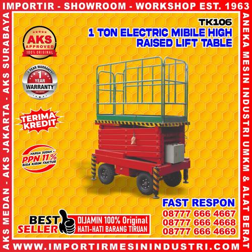 [EZM.3603218] Tangga Hidrolik Gunting Electric Mobile Scissors Lift Table 1 Ton 6 m