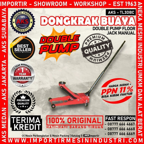 [EZM.3603229] Dongkrak Buaya Hidrolik Mobil 3 Ton - Double Pump Floor Jack - TL3DBC