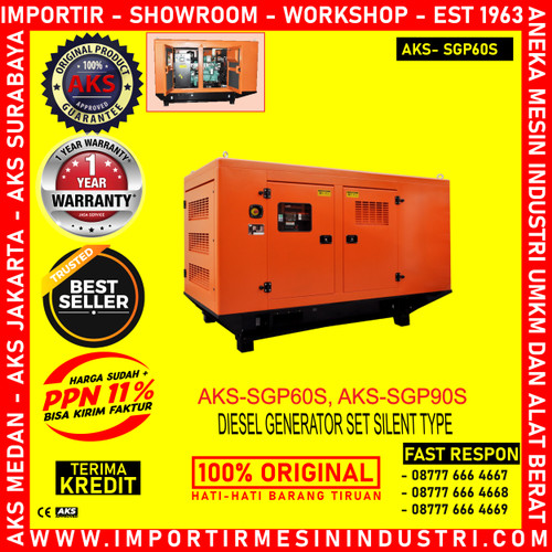 [EZM.3603243] Genset Diesel Listrik 90 Kw Generator Set Silent AKS - SGP90S