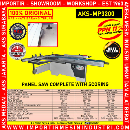 [EZM.3603259] Gergaji Belah Triplek Kayu PanelSaw Complete With Scoring AKS - MP3200