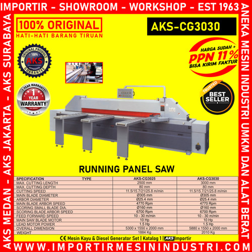 [EZM.3603264] Mesin Running Panel Saw AKS - CG3030