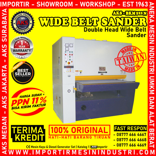 [EZM.3603286] Pengamplas Kayu 2 Kepala W/Cutter Head Wide Belt Sander AKS - BKM522N