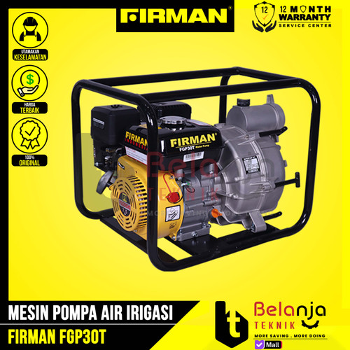 [EZM.3500062] Mesin Pompa Air Irigasi Firman FGP30T Trush Pump Mesin Alkon Sedot Lumpur 3 Inch Bensin FGP 30 T