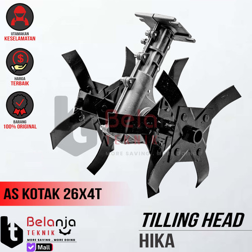 [EZM.3500067] Mini Tiller Tilling Head Hika TH-002 Alat Pencacah Tanah As Kotak 26X4T