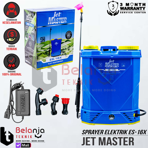 [EZM.3500087] Jet Master By Tasco Alat Semprot Hama Disinfektan 16 Liter Knapsack Sprayer Elektrik 16L ES-16X