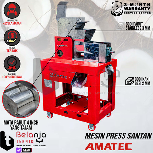 [EZM.3500116] Mesin Press Santan Parut & Peras Amatec Set Dinamo