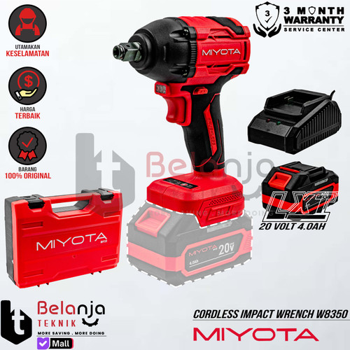 [EZM.3500126] Mesin Pembuka Baut Baterai 1/2 Inch 20 Volt Miyota W8350 Impact Wrench Cordless Brushless 20V LXT 1/2"