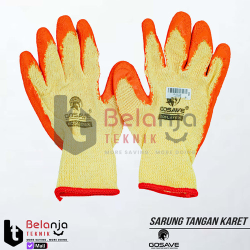 [EZM.3500150] Sarung Tangan Kerja Kaca Karet Ecolatex Gosave Working Glove Orange