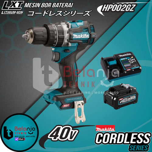 [EZM.3500160] Mesin Bor Baterai MAKITA HP002 GZ HP002GZ 40V Cordless Hammer Driver Drill 40 Volt Set 1 Baterai HP 002
