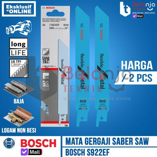 [EZM.3500196] Mata Gergaji Saber Saw 6 Inch Bosch S922EF Sabre Saw Blade Metal S 922 BF Bim 6"