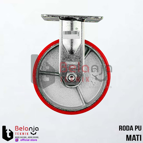 [EZM.3500222] Roda Troli Pu Merah 4 Inch Medium Duty Roda PU Mati Diameter 4 Inch