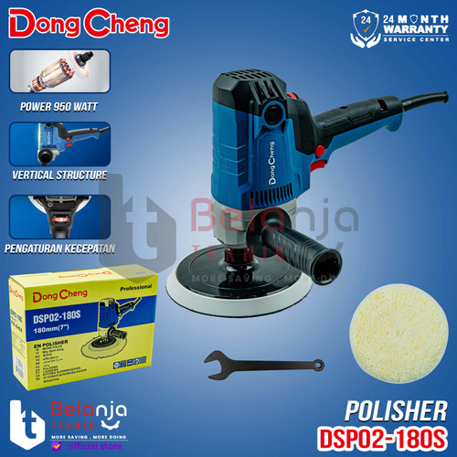 [EZM.3500227] Mesin Poles Dongcheng DSP02-180S Polisher Kendaraan Mobil Poles 7" 180MM 950 Watt