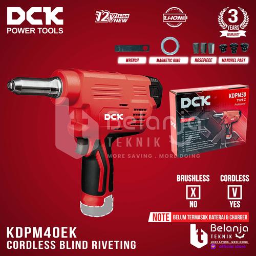 [EZM.3500228] DCK Paku Rivet Gun Baterai KDPM50Z Cordless Blind Riveting KDPM 50 Z Unit Only