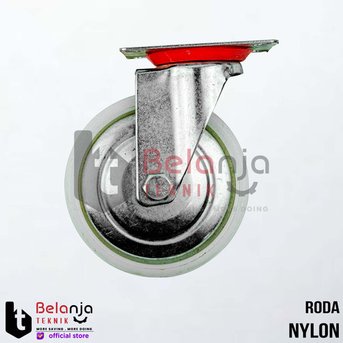 [EZM.3500230] Roda Troli Nilon Putih Hidup 4" Roda nylon ballbearing 4 Inch hidup