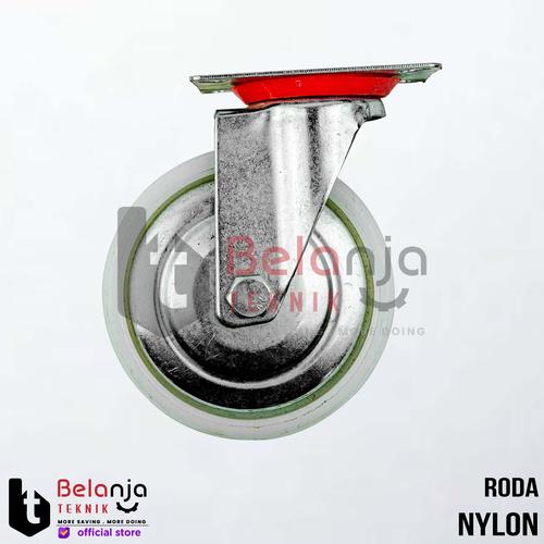 [EZM.3500230] Roda Troli Nilon Putih Hidup 4" Roda nylon ballbearing 4 Inch hidup