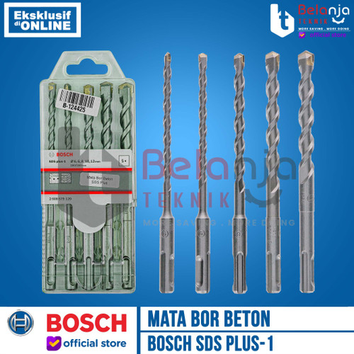 [EZM.3500239] Mata Bor Beton Set 5 PCS Bosch SDS Plus-1 Hammer Drill Bit 6 8 10 12 MM