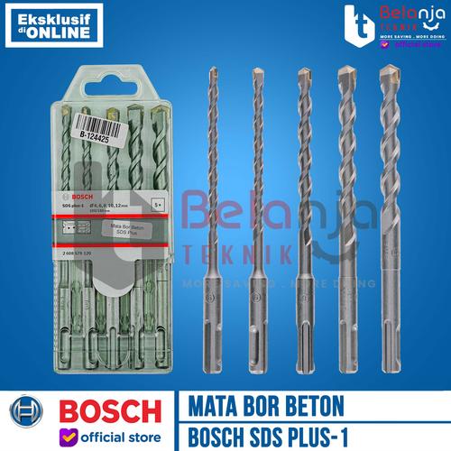 [EZM.3500239] Mata Bor Beton Set 5 PCS Bosch SDS Plus-1 Hammer Drill Bit 6 8 10 12 MM