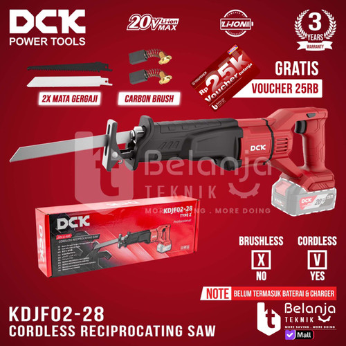 [EZM.3500304] DCK Mesin Gergaji Kayu KDJF02-28 Z 20V Cordless Reciprocating Saw KDJF02-28Z KDJF 02-28 Unit Only
