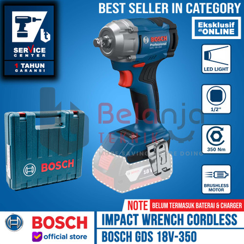 [EZM.3500320] Bosch Mesin Pembuka Baut GDS 18V-350 Impact Wrench Cordless 18V Unit Only