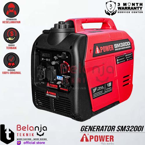 [EZM.3500325] AIPower Mesin Generator Inverter Super Silent SM 3200 i Genset Bensin Recoil SM3200i 3200 Watt SM3200