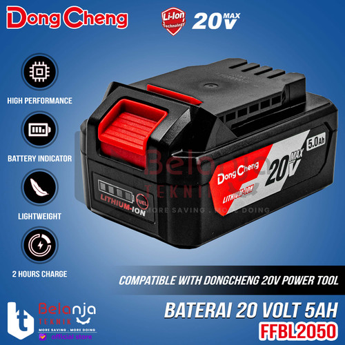 [EZM.3500341] Dongcheng Lithium Battery Pack 20V 5.0 AH Baterai Cordless 20 V 5 AH FFBL2050