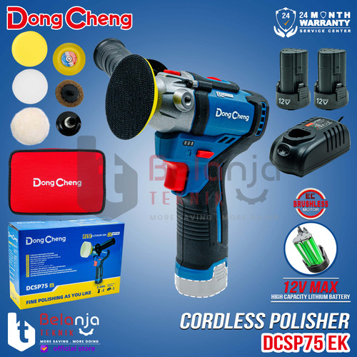 [EZM.3500351] Dongcheng Mesin Poles Mobil DCSP75 EK Compact Polisher Cordless DCSP75 12V DCSP 75 SET DCSP75EK