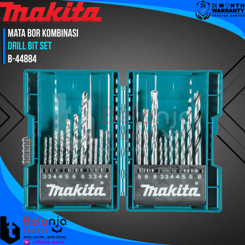 [EZM.3500395] Makita Mata Bor Kombinasi Besi Tembok Kayu Set 21 PCS Drill Bit B-44884