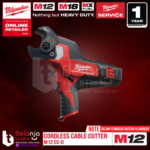 [EZM.3500398] Milwaukee Cable Cutter Cordless M12 CC-0 Mesin Potong Kabel Baterai 12V Unit Only